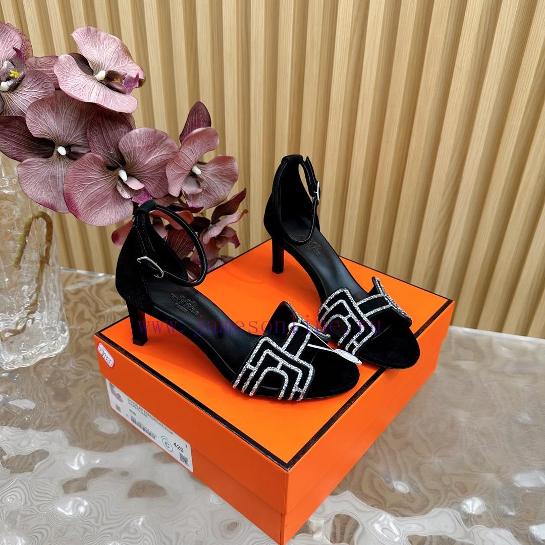 2024 New Collection: Herm è S/Herm è S Classic High Heel Hot Diamond Sandals With A Retro Desig ol9crnun - Image 4