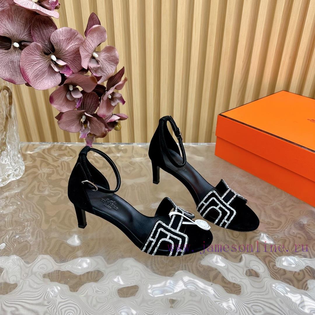 2024 New Collection: Herm è S/Herm è S Classic High Heel Hot Diamond Sandals With A Retro Desig ol9crnun - Image 8
