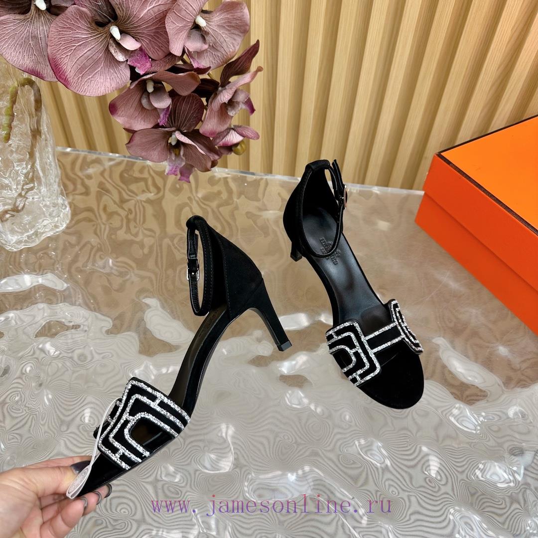 2024 New Collection: Herm è S/Herm è S Classic High Heel Hot Diamond Sandals With A Retro Desig ol9crnun - Image 10