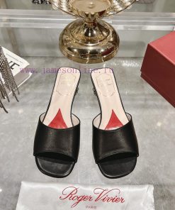 RV Open Toed Metal Square Buckle High-heeled Slippers With Cooldown New RV25 Early Summer New C 5gm38tto