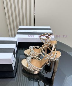 Aquazzura2025 New Top Pineapple Women's Crystal Twisted Flower Water Platform Dragging High Hee tgezs6ah