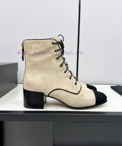 Chanel | Chanel 24B New ProductDouble C Color Blocked Thick Heel Short BootsThe Shoe Upper Is M r0ajbe1l
