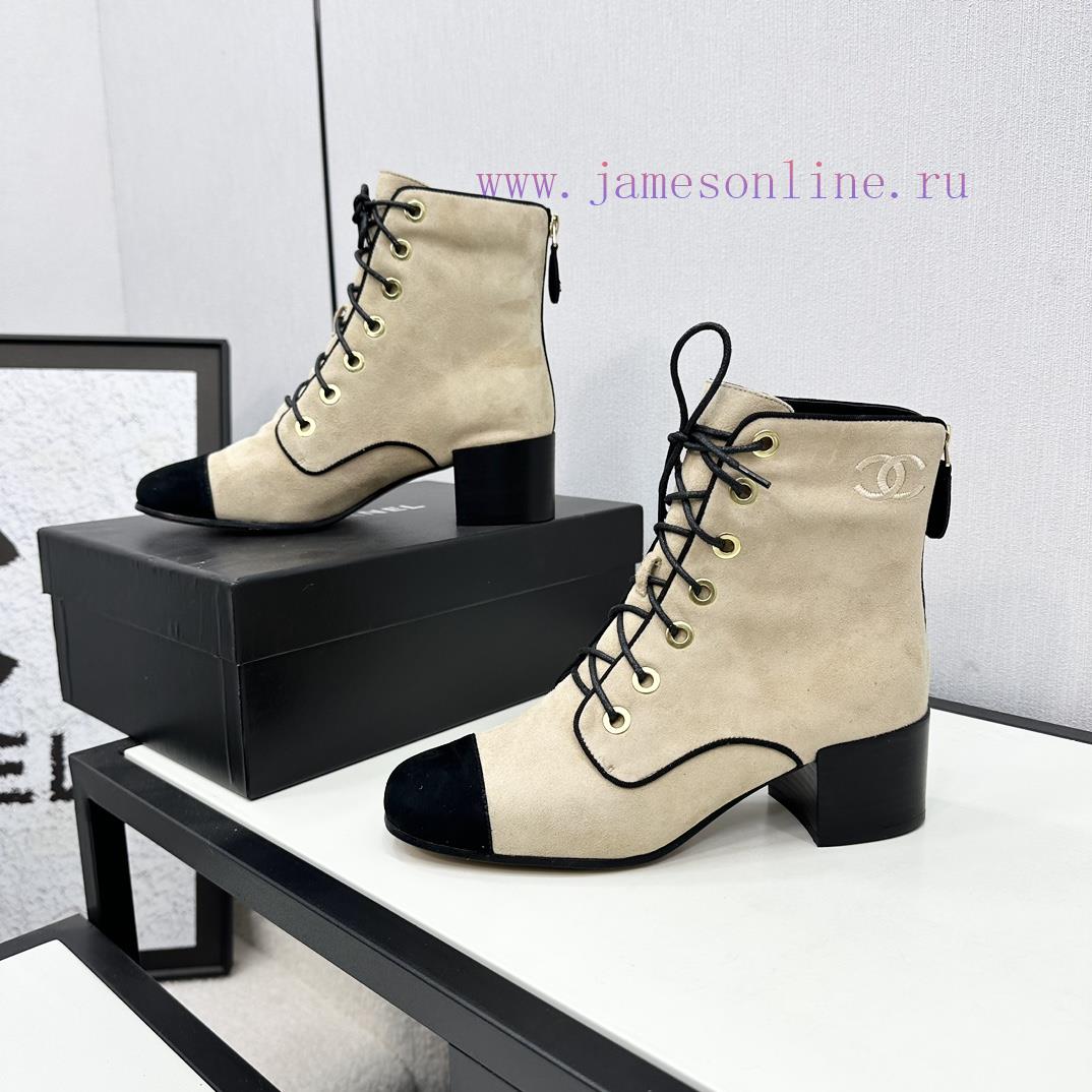 Chanel | Chanel 24B New ProductDouble C Color Blocked Thick Heel Short BootsThe Shoe Upper Is M r0ajbe1l - Image 5