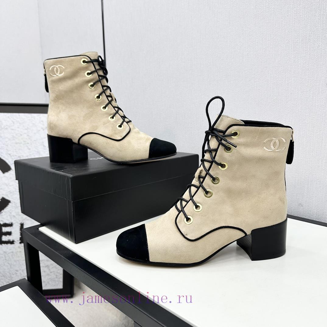 Chanel | Chanel 24B New ProductDouble C Color Blocked Thick Heel Short BootsThe Shoe Upper Is M r0ajbe1l - Image 6