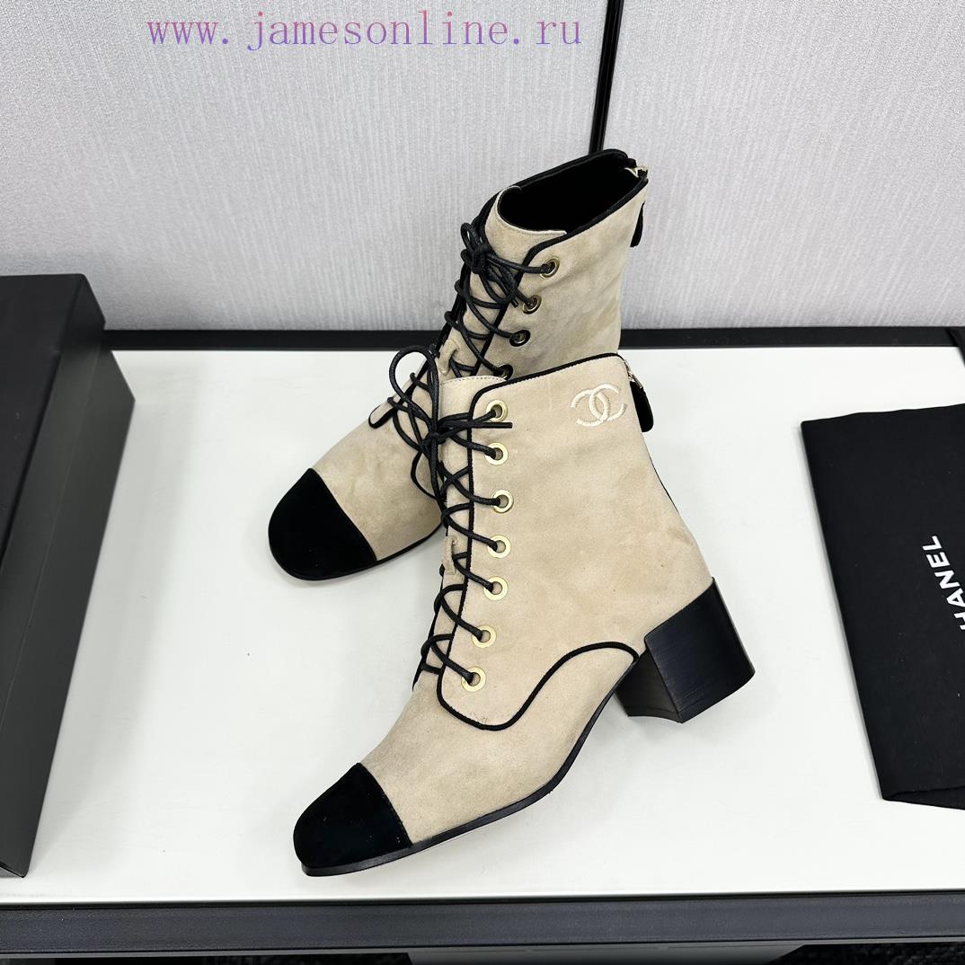 Chanel | Chanel 24B New ProductDouble C Color Blocked Thick Heel Short BootsThe Shoe Upper Is M r0ajbe1l - Image 7