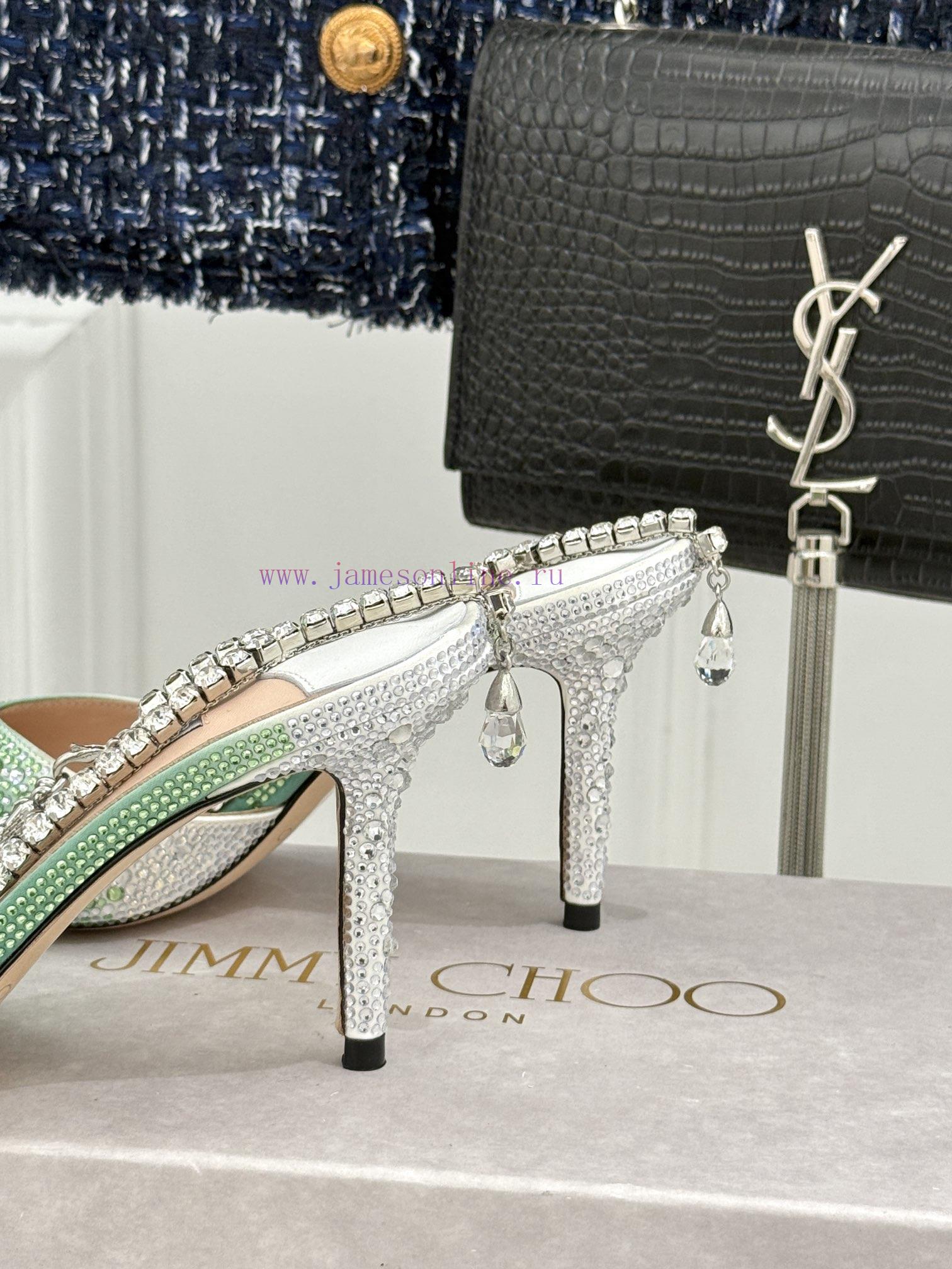Jimmy Zhou's Classic Diamond Chain Pointed Crystal High-heeled SandalsSuperb Crystal Shoes Are p0etv10a - Image 7