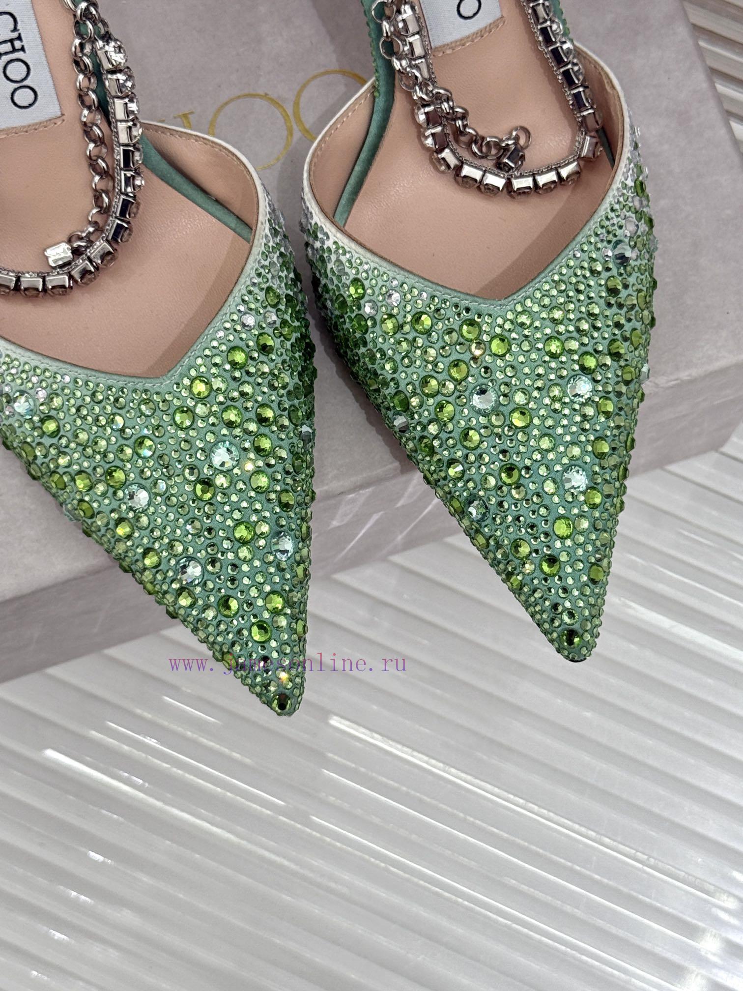 Jimmy Zhou's Classic Diamond Chain Pointed Crystal High-heeled SandalsSuperb Crystal Shoes Are p0etv10a - Image 8