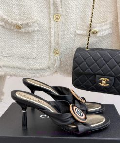Chanel | Chanel 25C Early Spring New Product Double C Large Round Button High Heels Cross Slipp ieqh1ibw