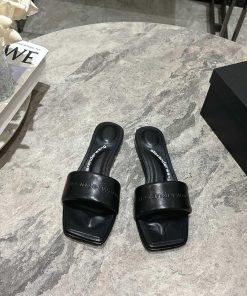 Top TierAlexander Wang's 25 Spring/Summer Women's New Logo Flat Slippers Denim Style Original M d5gccfx1