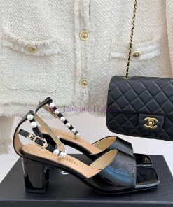 Chanel | Chanel 25c New ProductDouble C Pearl Thick Heel SandalsThe Shoe Upper Is Made Of Lambs k2dat5gg