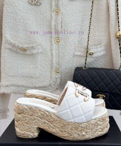 Chanel | Chanel 25C Spring/Summer New ProductsHemp Rope Diamond Grid Thick Soled SandalsClassic hcyyb1j8