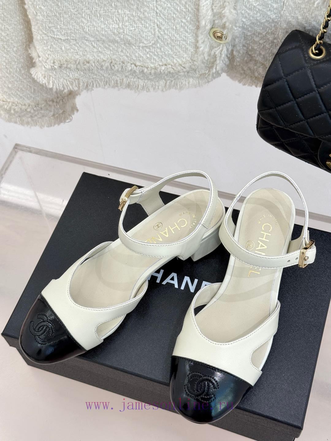 Chanel | Chanel 25C New ProductColor Blocked Dual C Thick Heel SandalsThe Shoe Upper Is Made Of coz5cnp5 - Image 3