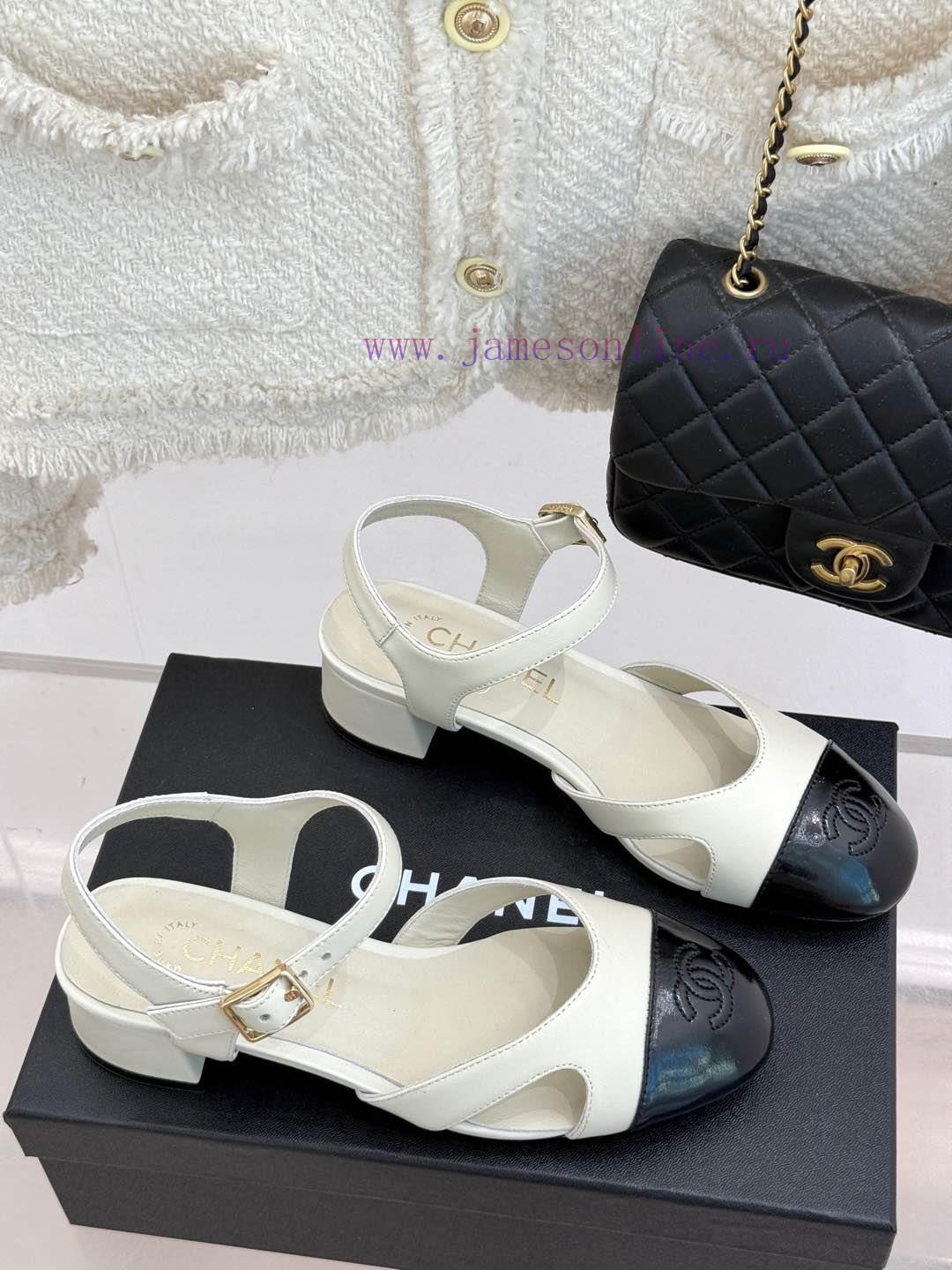 Chanel | Chanel 25C New ProductColor Blocked Dual C Thick Heel SandalsThe Shoe Upper Is Made Of coz5cnp5 - Image 4