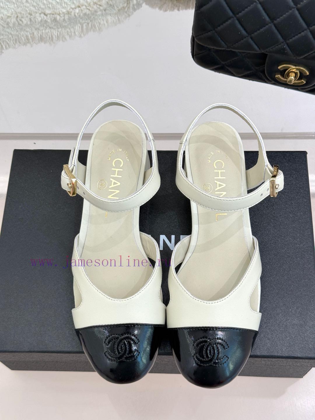 Chanel | Chanel 25C New ProductColor Blocked Dual C Thick Heel SandalsThe Shoe Upper Is Made Of coz5cnp5 - Image 5