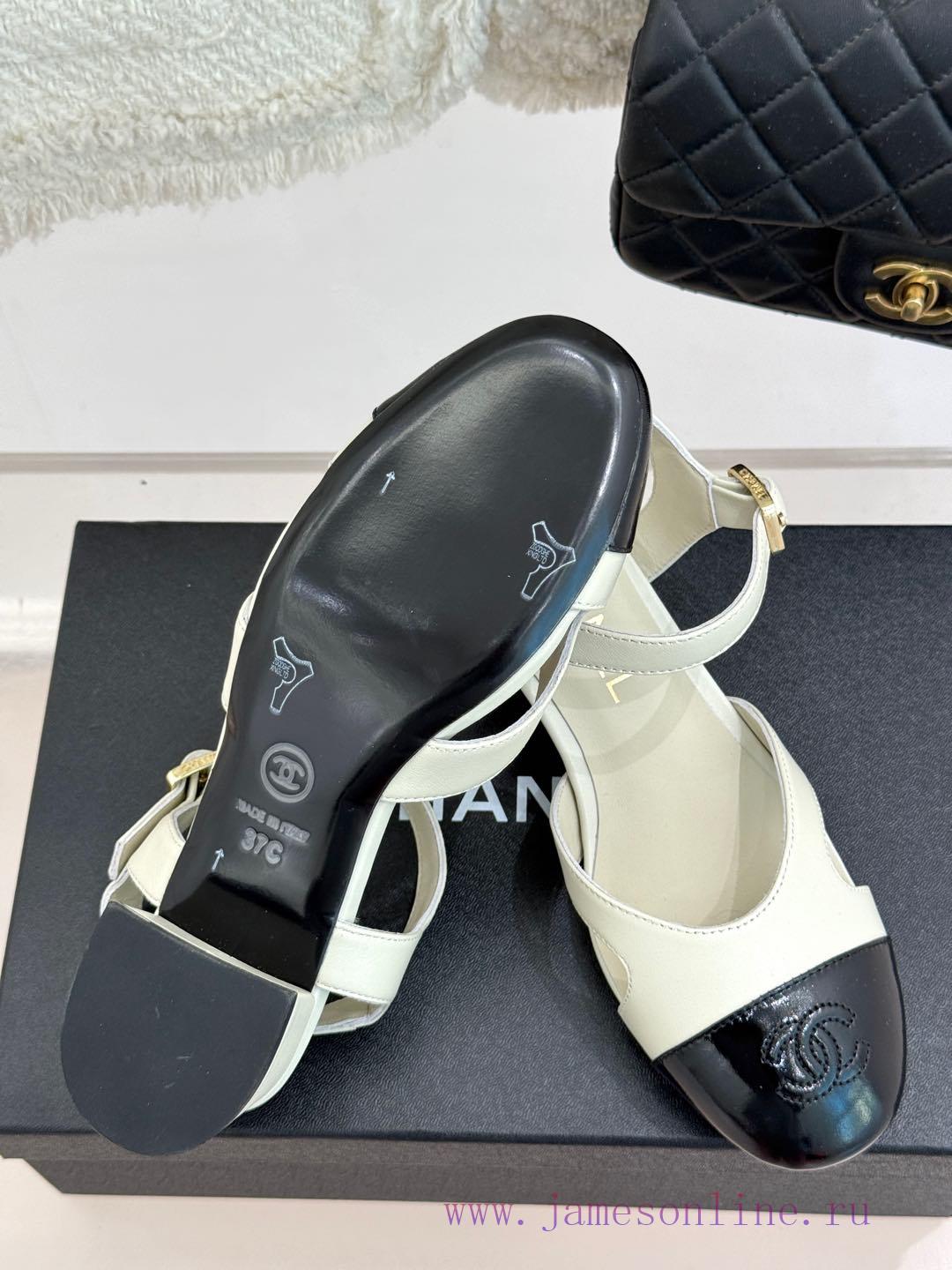 Chanel | Chanel 25C New ProductColor Blocked Dual C Thick Heel SandalsThe Shoe Upper Is Made Of coz5cnp5 - Image 10