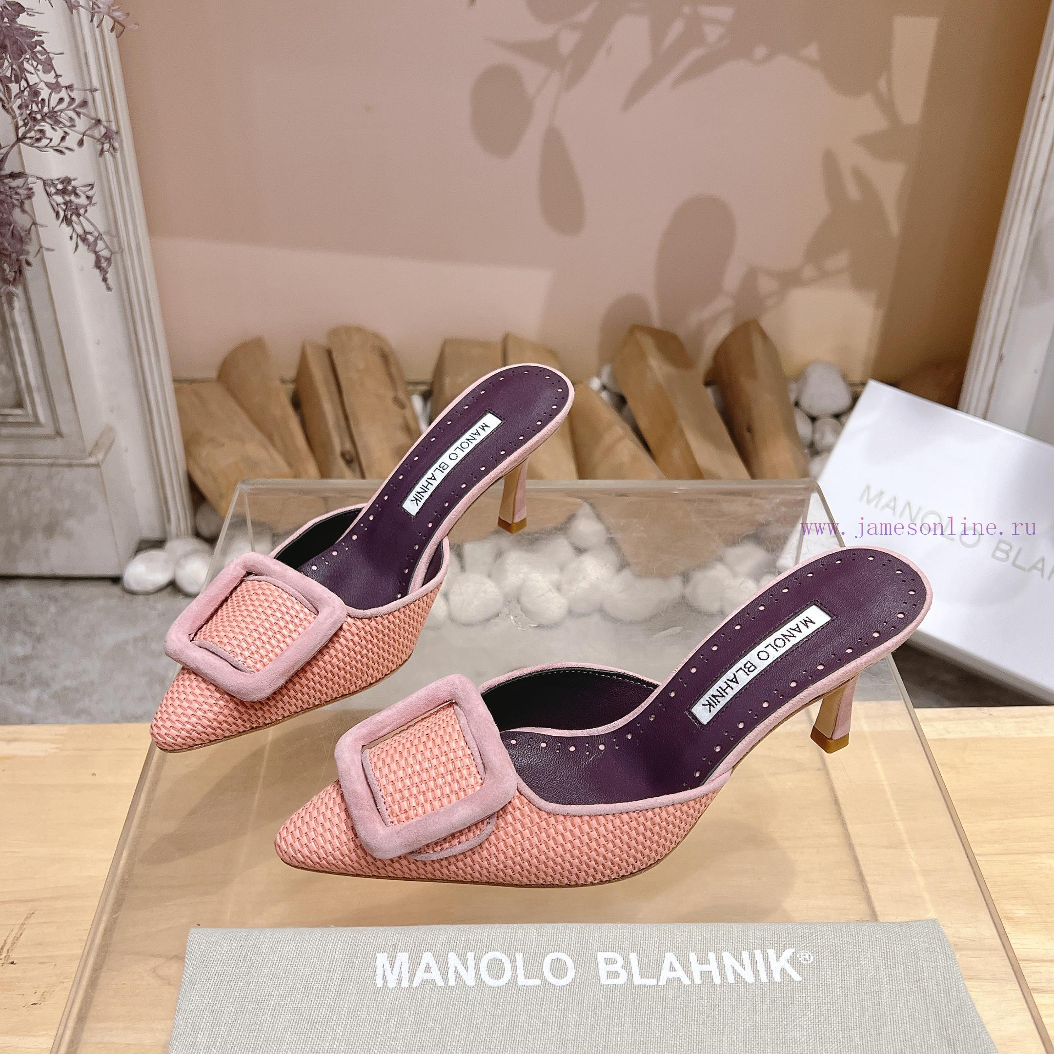 🤍 MANOLO BLAHNlK 2025 Autumn New Mb Fashion Little Women's High Heel Slippers Don't Have The Me tajr548i - Image 8