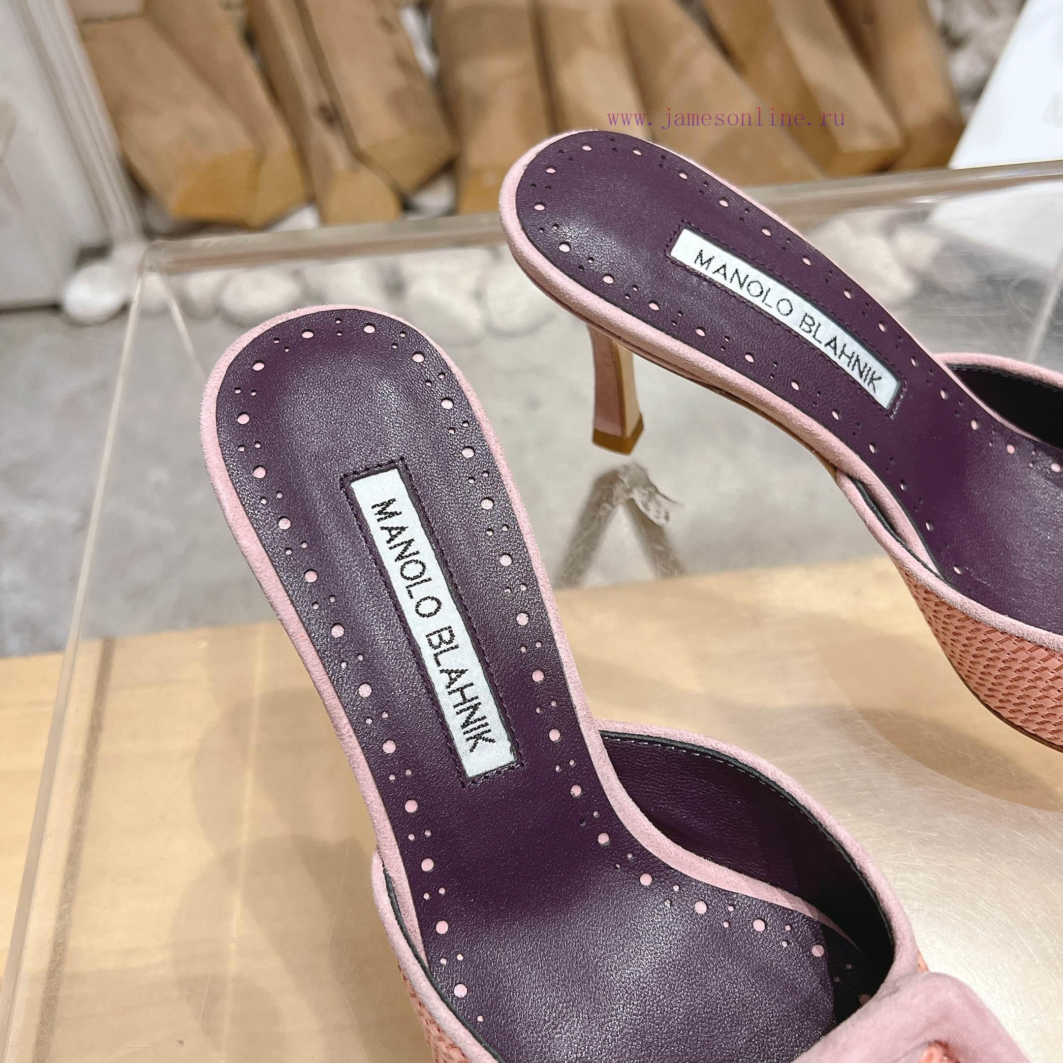 🤍 MANOLO BLAHNlK 2025 Autumn New Mb Fashion Little Women's High Heel Slippers Don't Have The Me tajr548i - Image 10