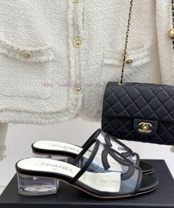 Chanel | Chanel 25C Spring/Summer New ProductsTransparent Film Large Pair C Crystal SlippersThi hrvuhs58