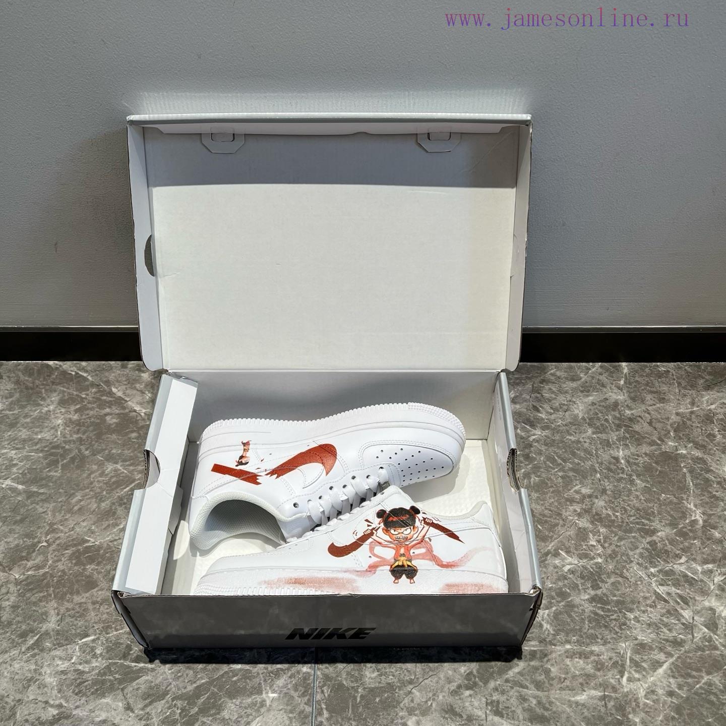 Top Customized Nike Air Force 1 Low Top All White Nezha: The Magic Child Roars In The Sea. The mjj9gyy4