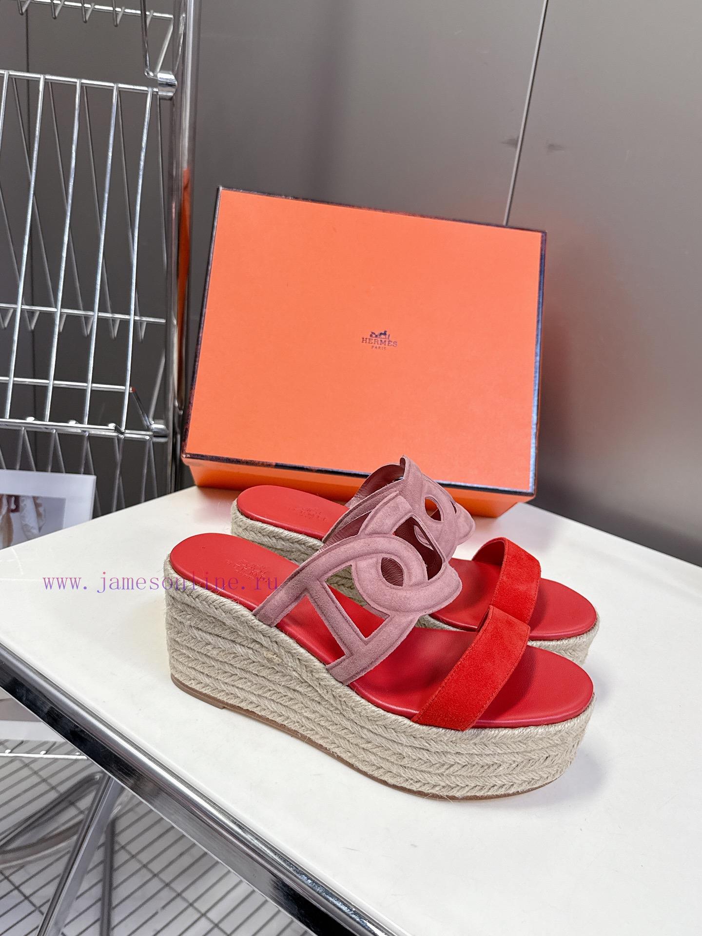 Hermes Pig Nose Ithea 30 Grass Woven Bottom Greek Vacation Style High Heels Slope Heels Cool Sl sgitee67 - Image 3