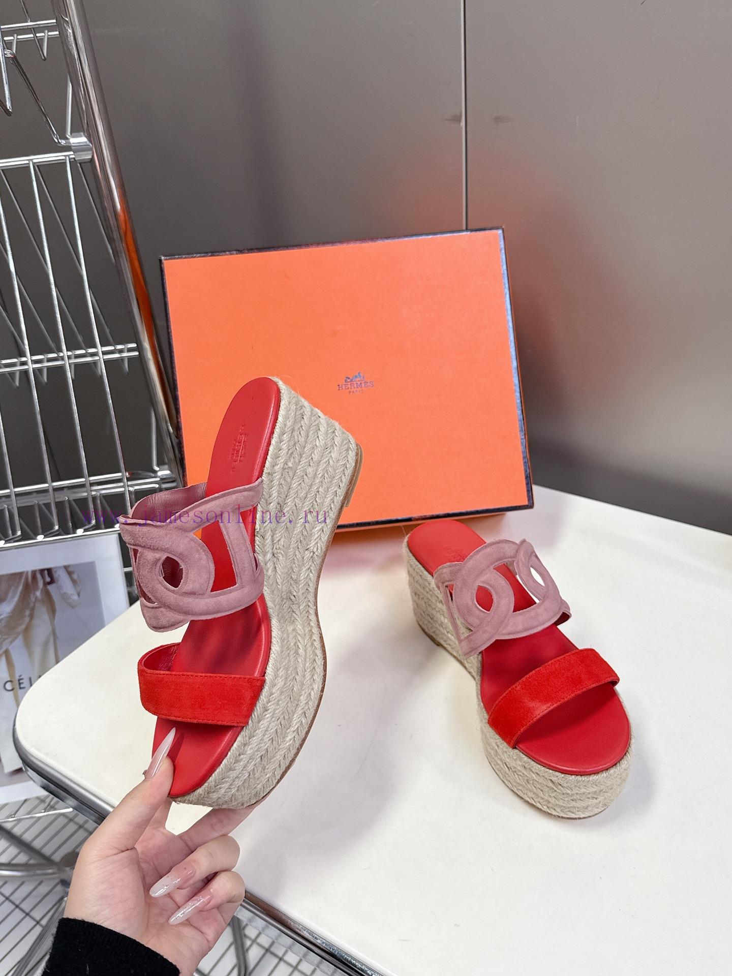 Hermes Pig Nose Ithea 30 Grass Woven Bottom Greek Vacation Style High Heels Slope Heels Cool Sl sgitee67 - Image 5