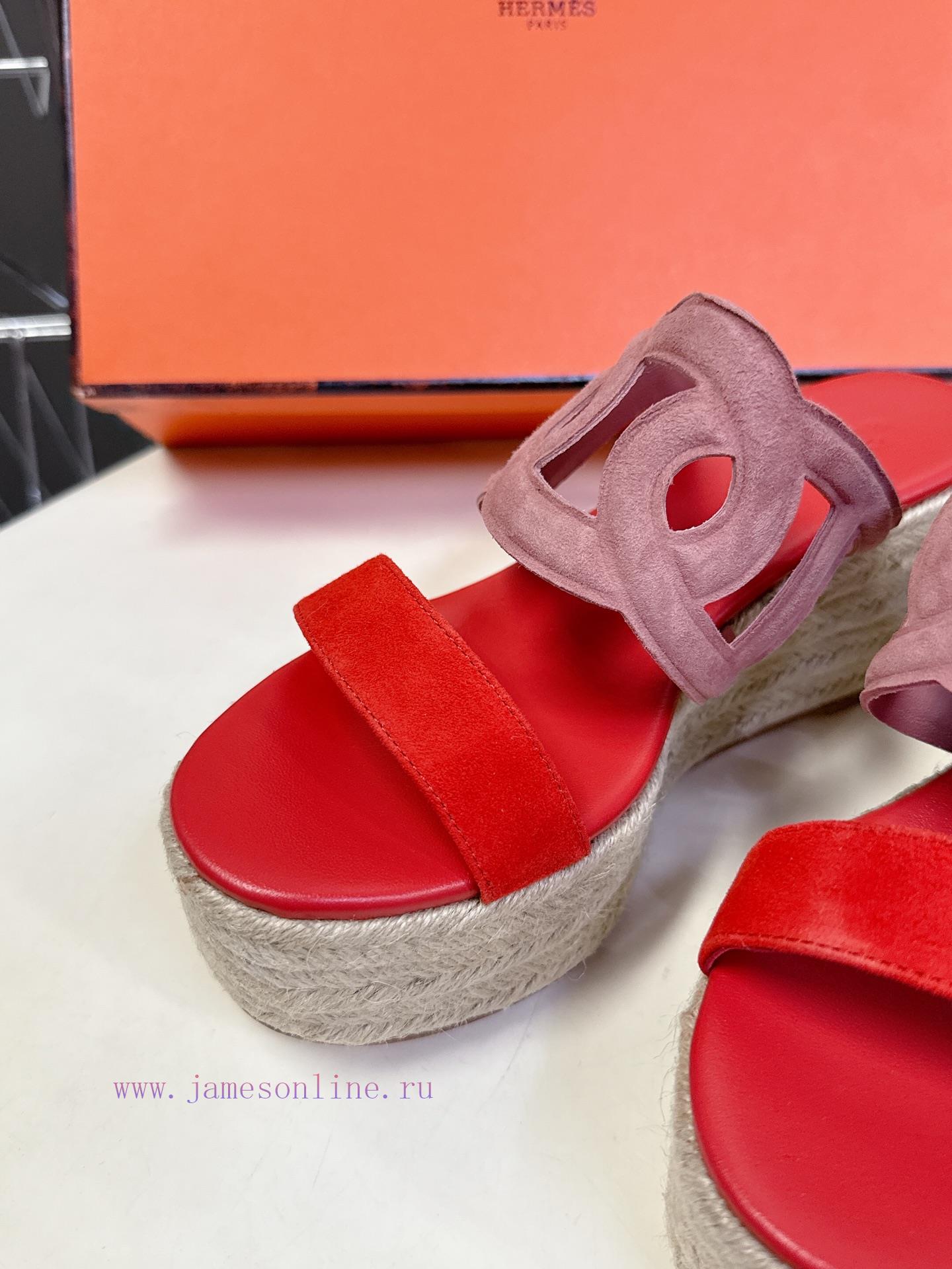 Hermes Pig Nose Ithea 30 Grass Woven Bottom Greek Vacation Style High Heels Slope Heels Cool Sl sgitee67 - Image 8