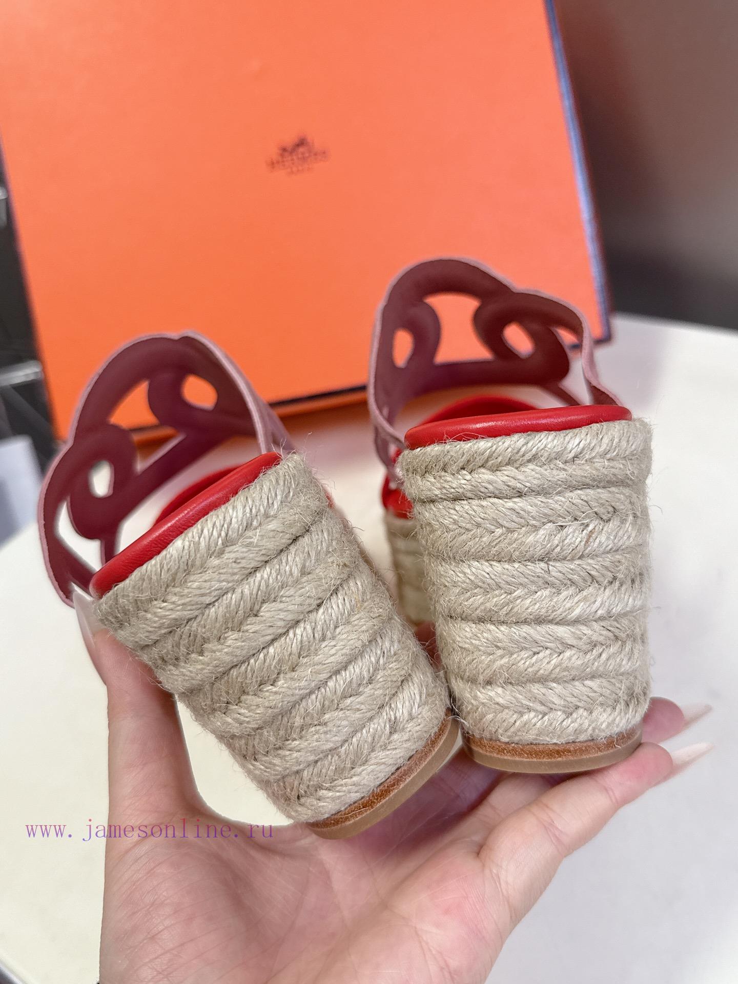 Hermes Pig Nose Ithea 30 Grass Woven Bottom Greek Vacation Style High Heels Slope Heels Cool Sl sgitee67 - Image 10
