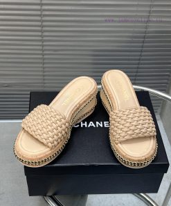CHANEL Chanel New Chain Woven Roman Sandals High Heels SlippersVersion DevelopmentImported Wate mot35phk
