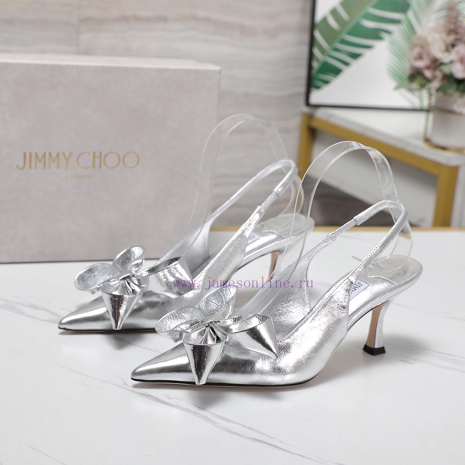 Jimmy Choo Jay Chou Staz Pointed Bow M ü Ller High HeelsThe Staz Sling Back 70 Series Open Heel 2th3btwo - Image 3