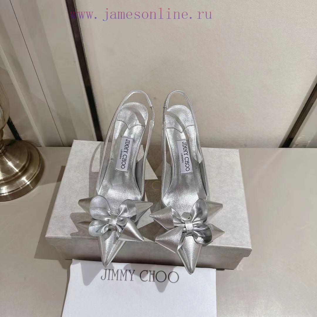 Jimmy Chou's 2025 Early Spring Staz Pointed Bow High Heels Staz Sling Back 70 Series Exposed He joy8da0s - Image 2