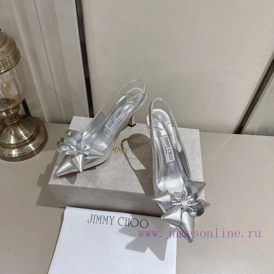 Jimmy Chou's 2025 Early Spring Staz Pointed Bow High Heels Staz Sling Back 70 Series Exposed He joy8da0s - Image 3