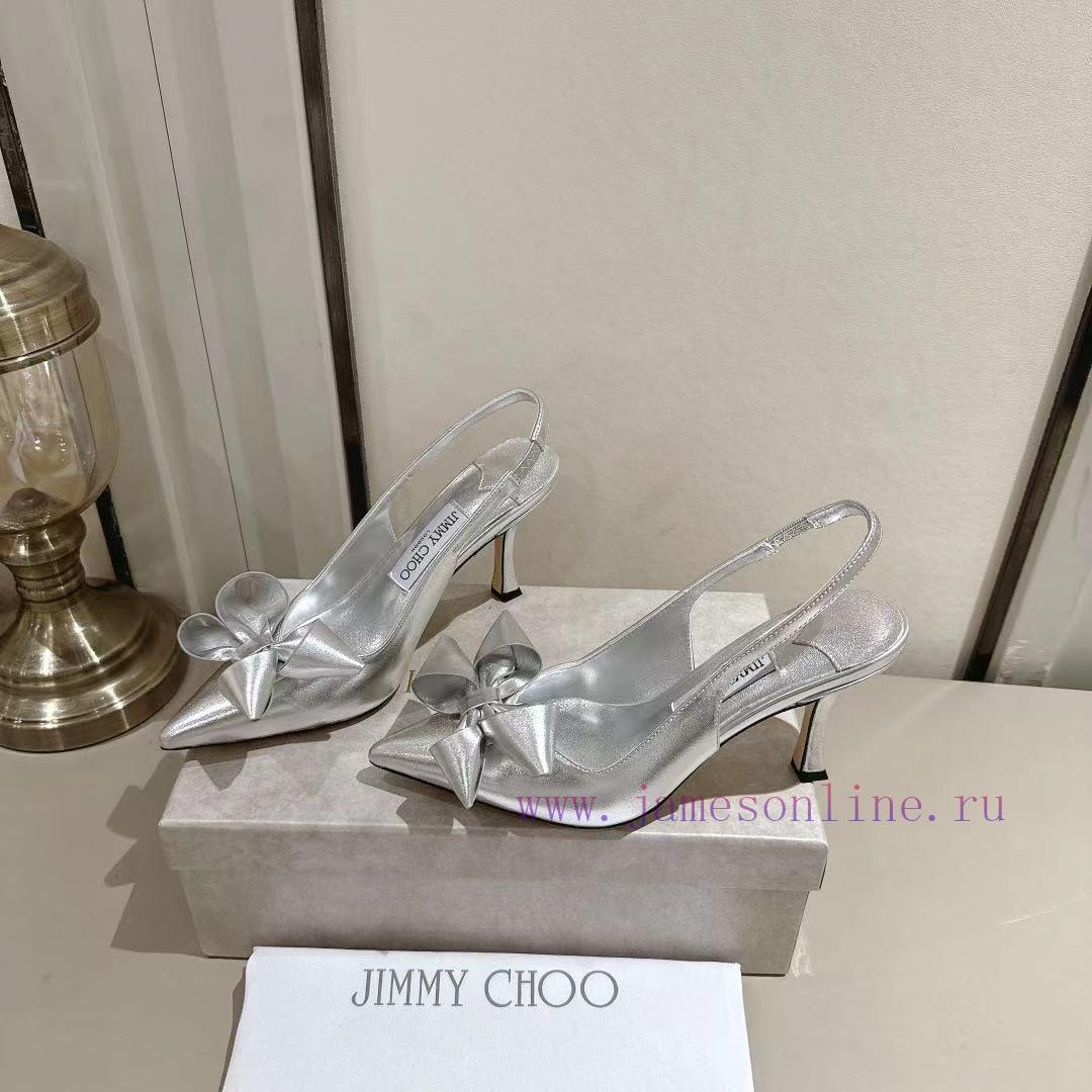 Jimmy Chou's 2025 Early Spring Staz Pointed Bow High Heels Staz Sling Back 70 Series Exposed He joy8da0s - Image 4