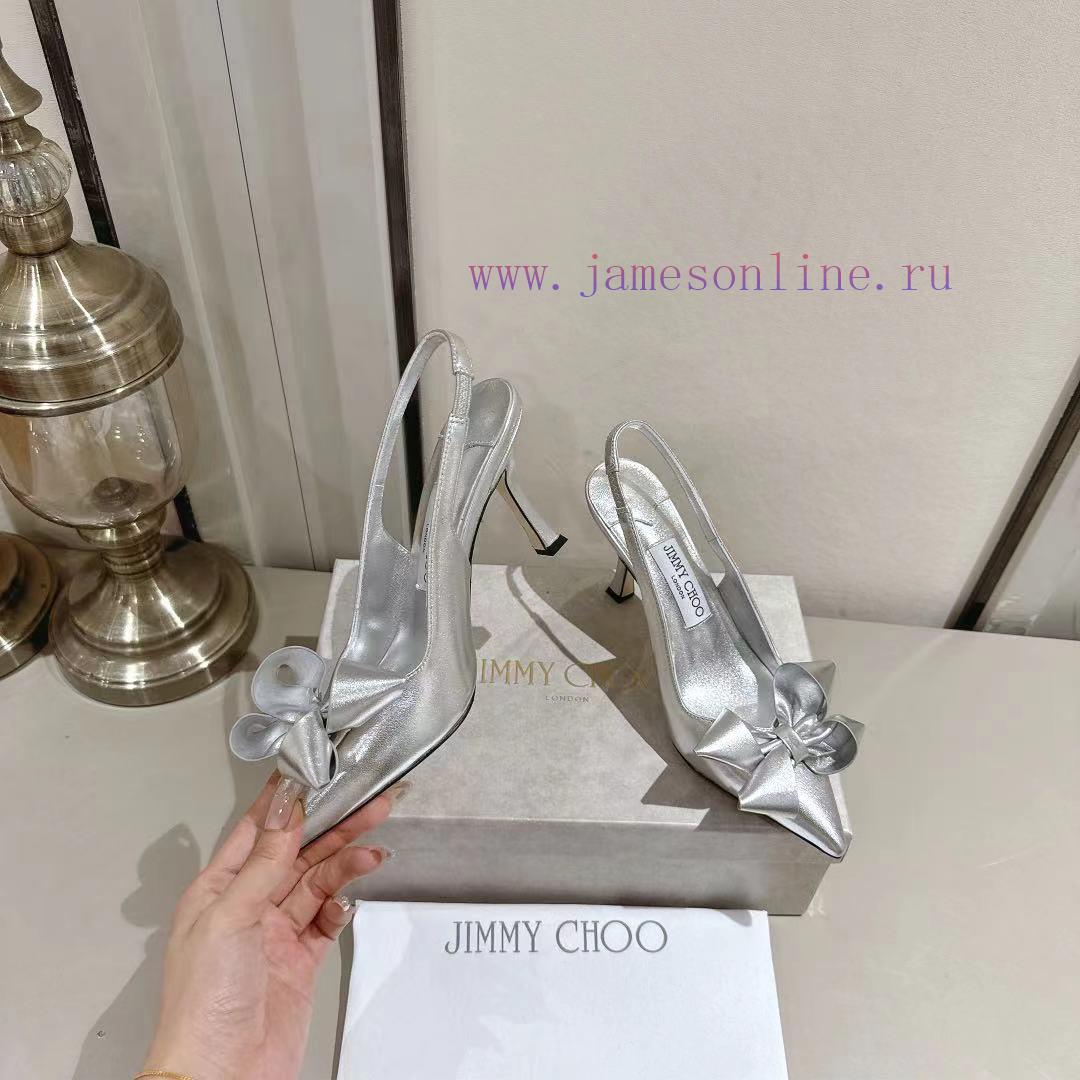 Jimmy Chou's 2025 Early Spring Staz Pointed Bow High Heels Staz Sling Back 70 Series Exposed He joy8da0s - Image 5