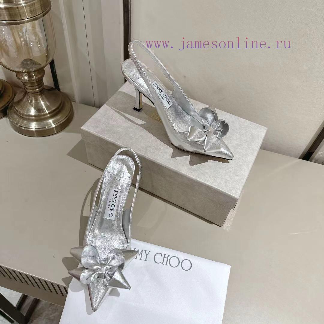 Jimmy Chou's 2025 Early Spring Staz Pointed Bow High Heels Staz Sling Back 70 Series Exposed He joy8da0s - Image 7