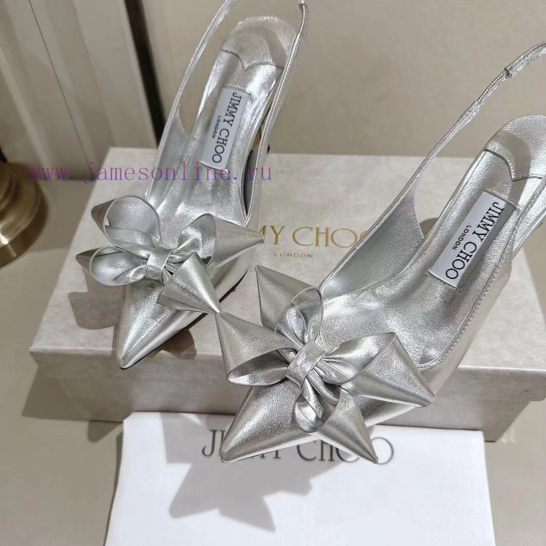 Jimmy Chou's 2025 Early Spring Staz Pointed Bow High Heels Staz Sling Back 70 Series Exposed He joy8da0s - Image 9