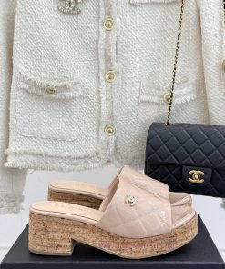 Chanel | Chanel 25P Spring/Summer New ProductsHemp Rope Diamond Grid Thick Soled Wedge SandalsC horwl3so