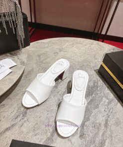Coarse Heeled Slippers 🦋 ꫛꫀw.︎ ️This Sandal Features A Square Angled 85mm Heel And A Clean Slim a8yiw4wx