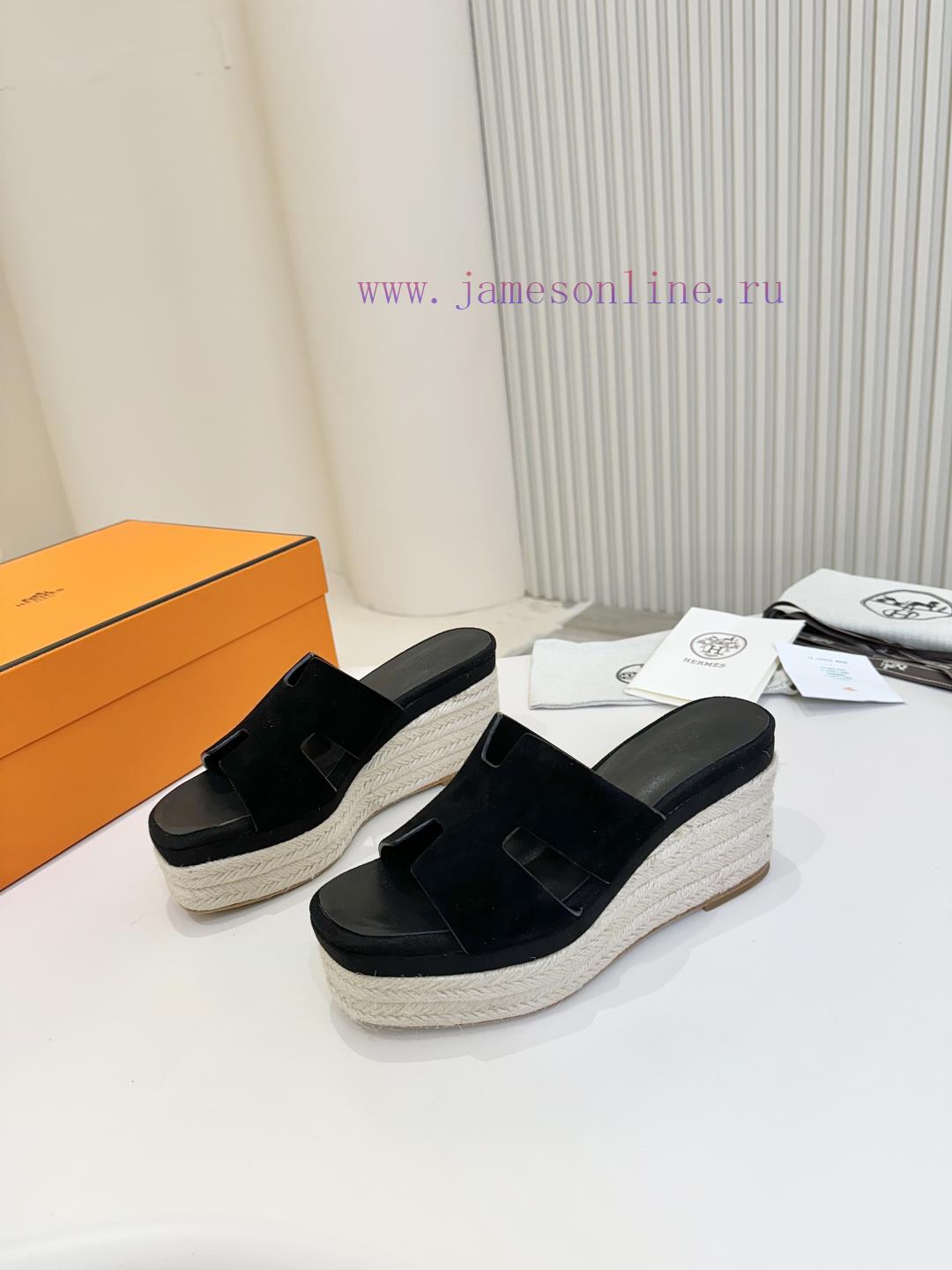 Hermes 2025 Spring/Summer New Collection With Genuine Leather Bottom Classic H-Type Hemp Rope T 8g0w7gt9
