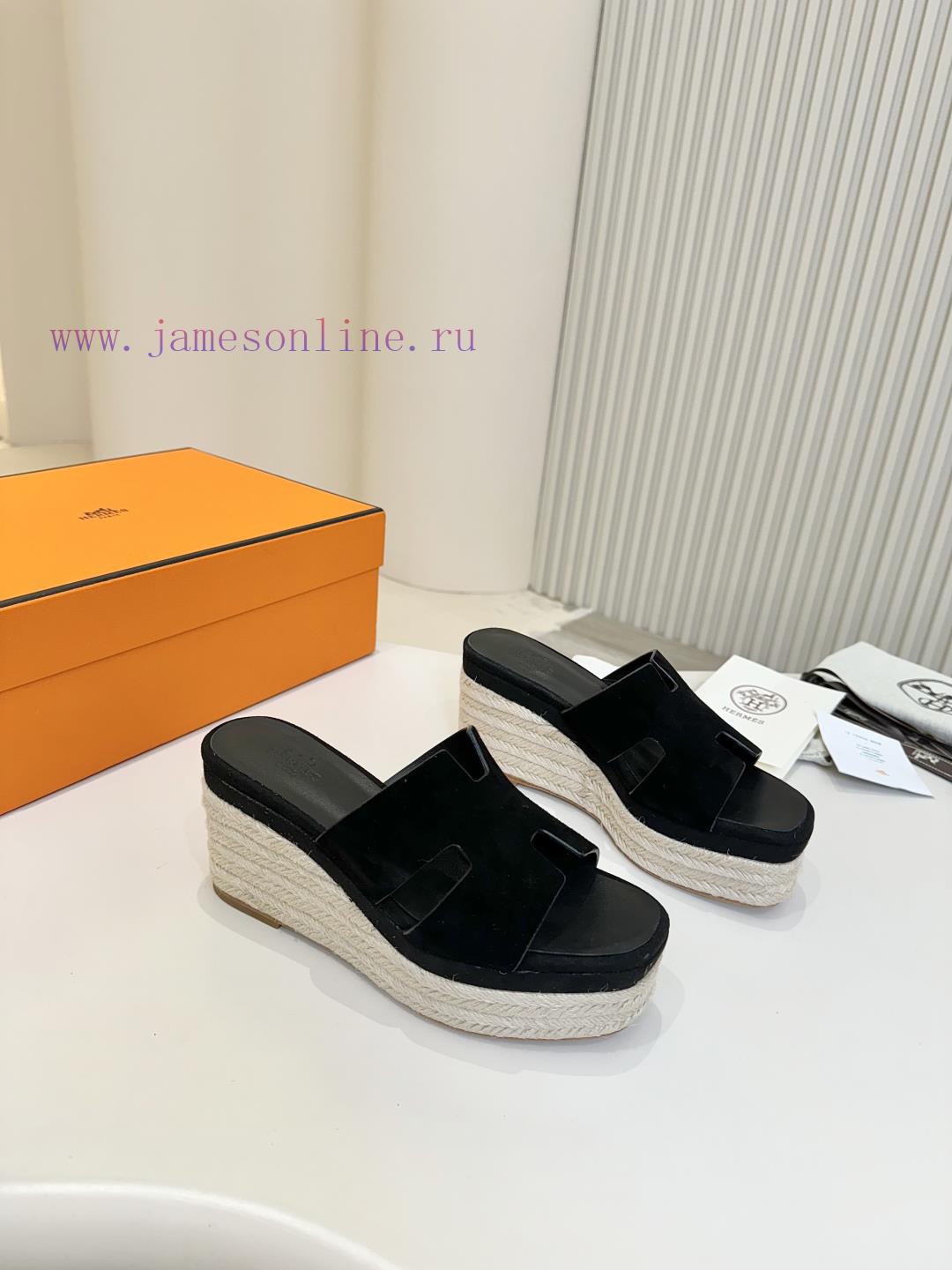 Hermes 2025 Spring/Summer New Collection With Genuine Leather Bottom Classic H-Type Hemp Rope T 8g0w7gt9 - Image 4