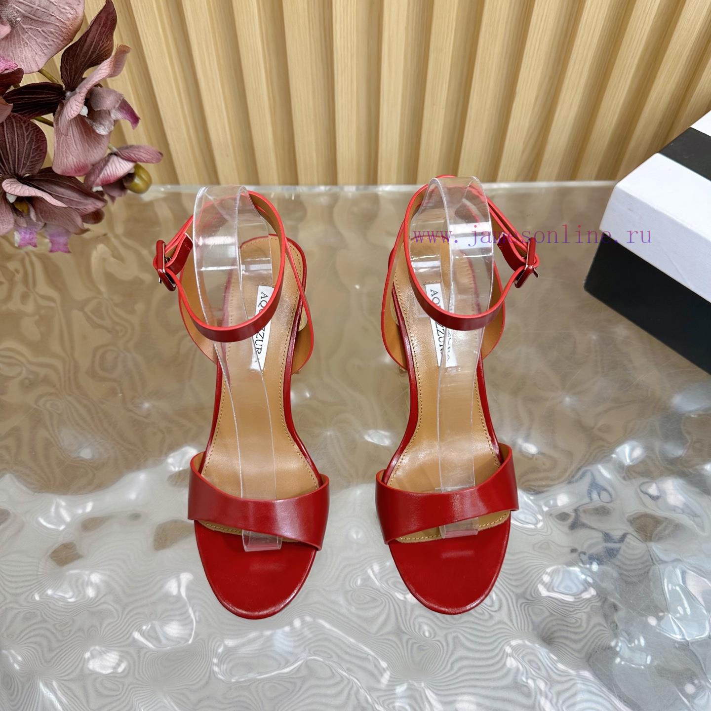 2025 New Spring/Summer AQUAZZURA Zp Original Mold Opening Weaving Coarse Heel New High Heel San pi72o8b9 - Image 6