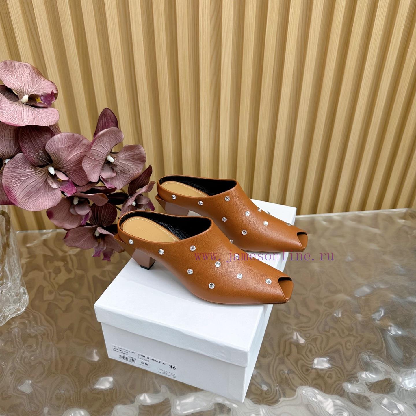 2025 Spring/Summer Hot Style ABING WANG Lace Muller High Heels Half DraggedWhat Is A Sexy Weapo oy9og3y3 - Image 2