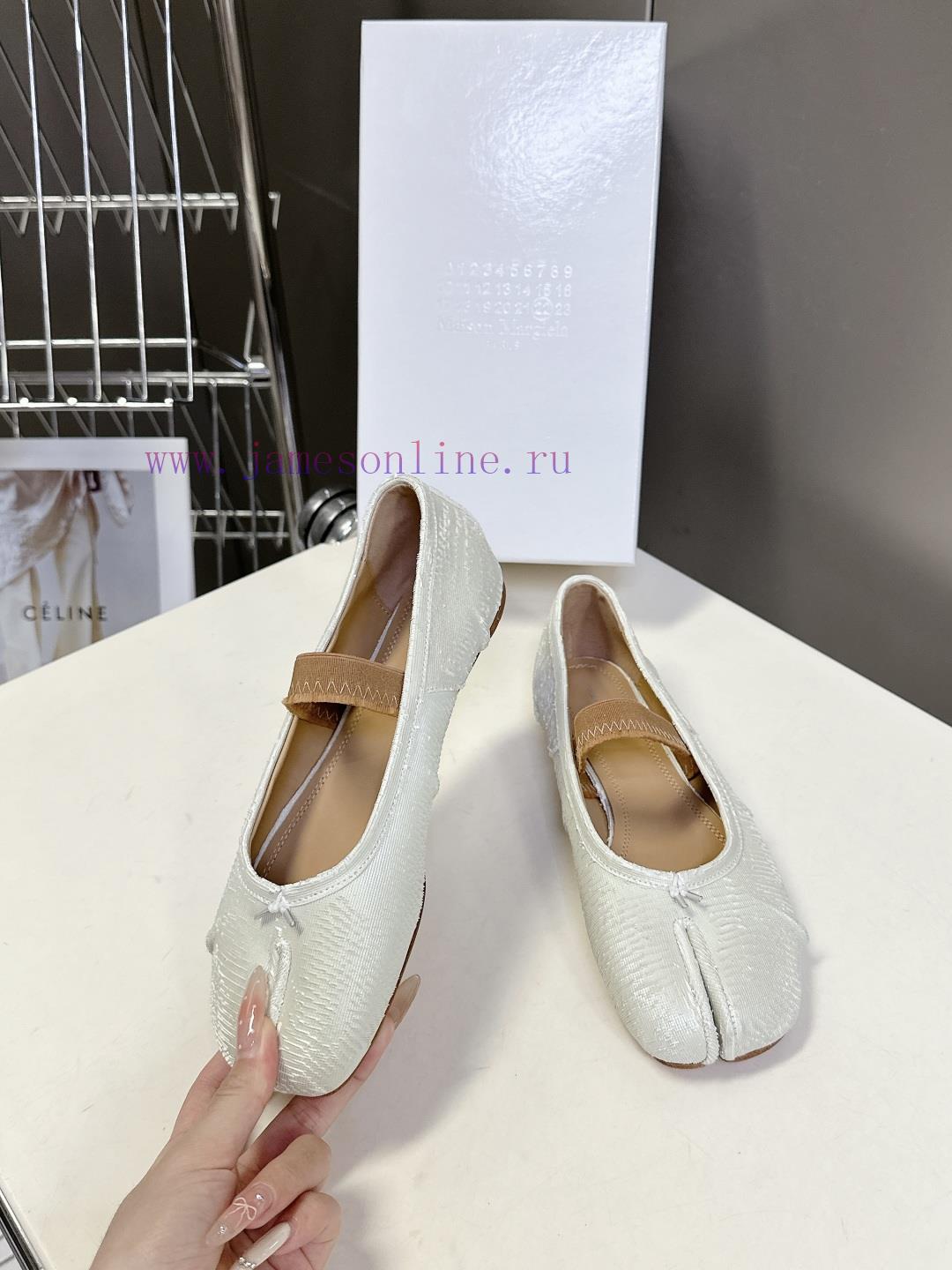 Maison Margiela MM6 Pleated Elastic Strap Tabi Split Toe Shoes Ballet ShoesA Variety Of Celebri q31th8v8 - Image 5