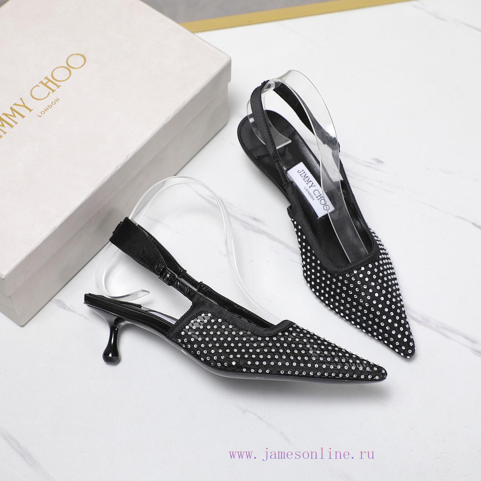 The MostJimmy Choo Webdragging2025ss Mesh Sandal With Rhinestone Hot Stamping And Empty DesignJ xhxs51sl - Image 5
