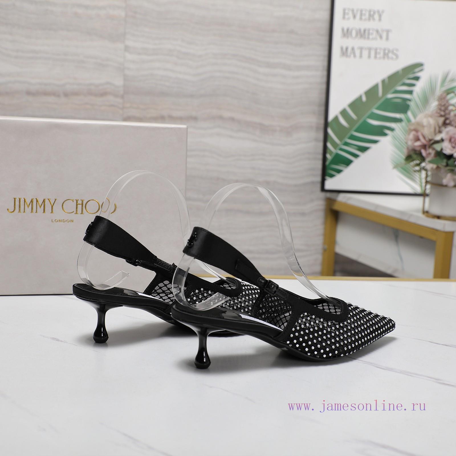 The MostJimmy Choo Webdragging2025ss Mesh Sandal With Rhinestone Hot Stamping And Empty DesignJ xhxs51sl - Image 7