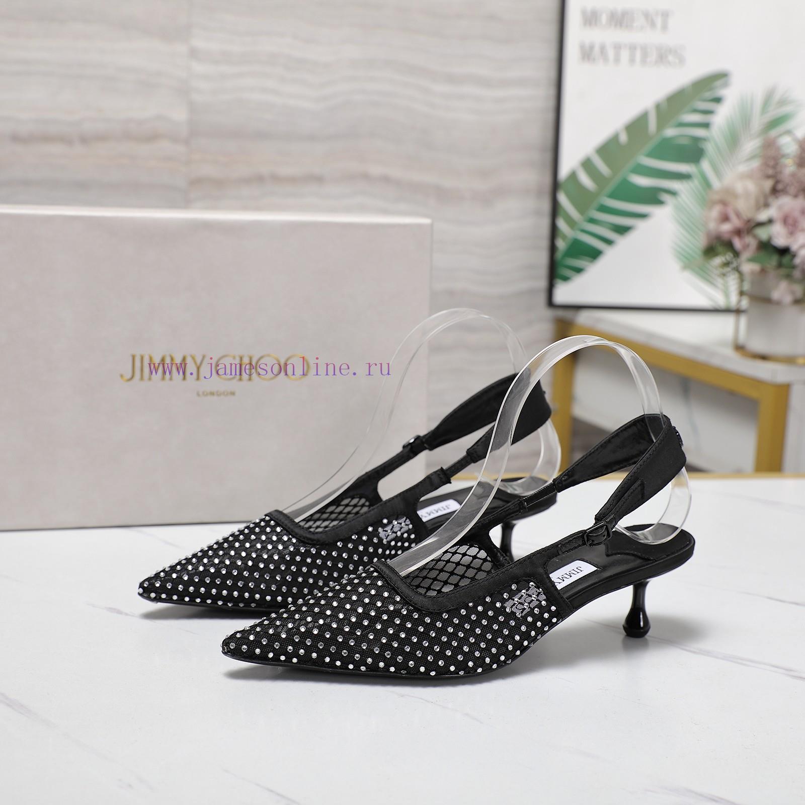 The MostJimmy Choo Webdragging2025ss Mesh Sandal With Rhinestone Hot Stamping And Empty DesignJ xhxs51sl - Image 9