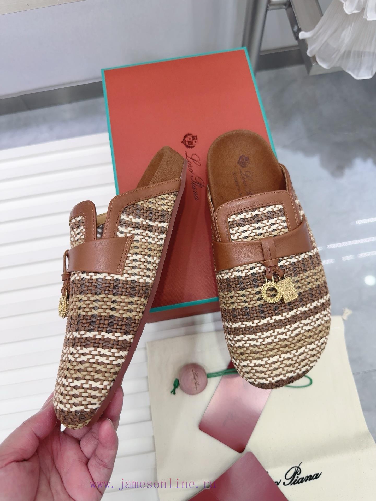 Boken Woven Slippers 🧚 ️. Loro Piana * Top Quality Genuine Single Shoe Purchase Original Versi z1k4yow4 - Image 5