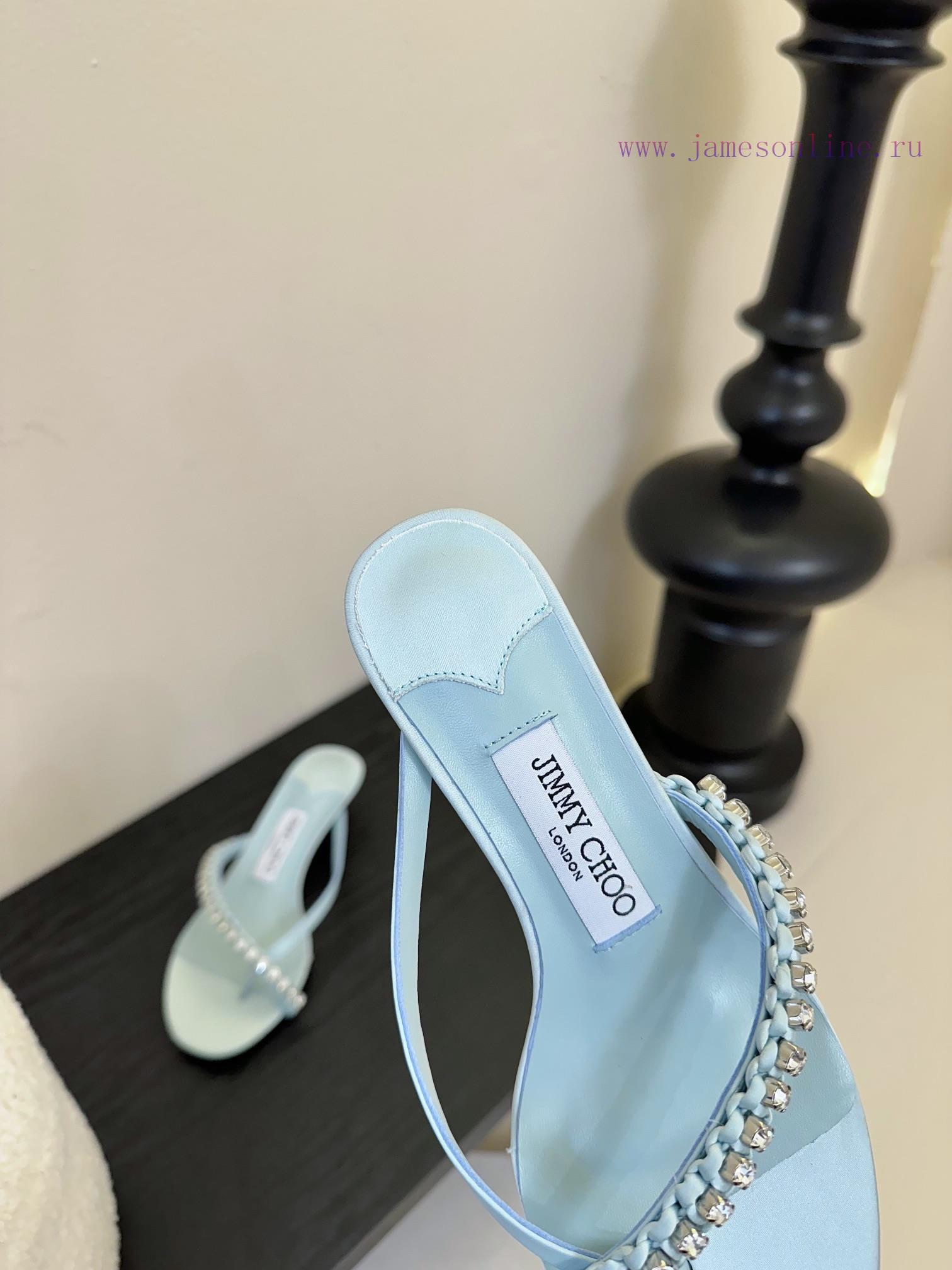 Jimmy Choo Jay Chou 25 Spring/Summer JC New Legged Cat Heel SlippersThe Upper Of The Shoe Is Ma sracx2co - Image 9