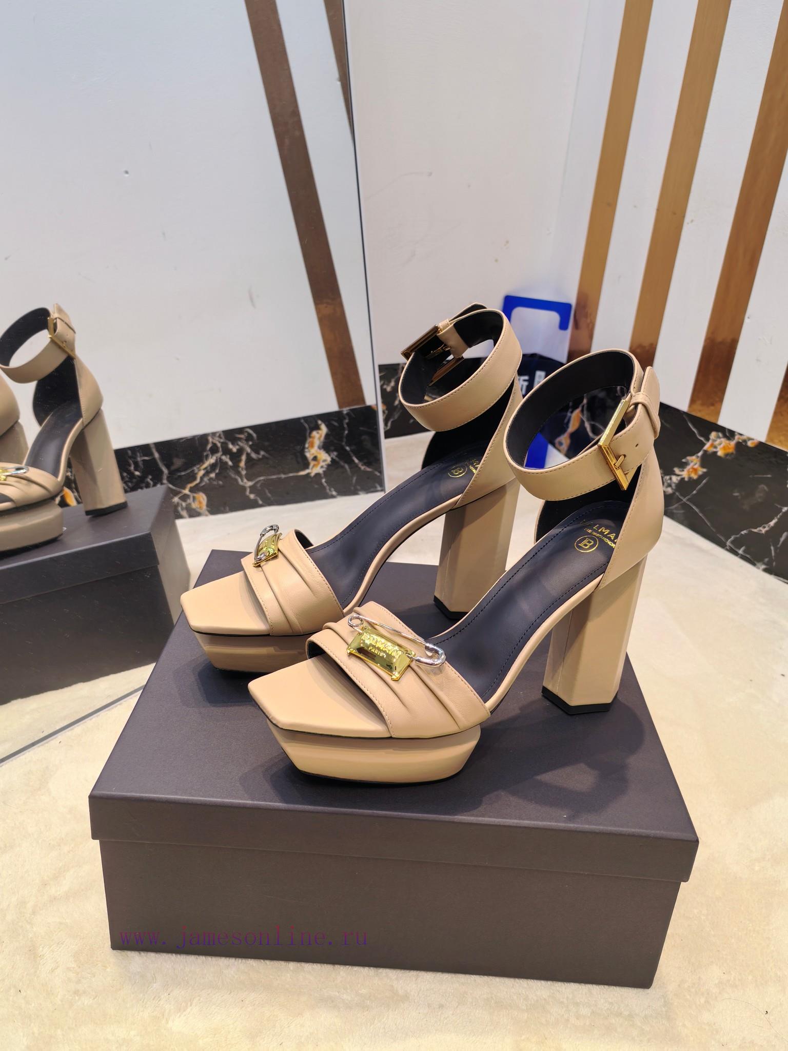 Out 𝘽𝙖𝙡 * 𝙖𝙞𝙣 Balmain Autumn/Winter 2025 Fashion Show Waterproof Platform High Heel SandalsBran datyld72 - Image 4