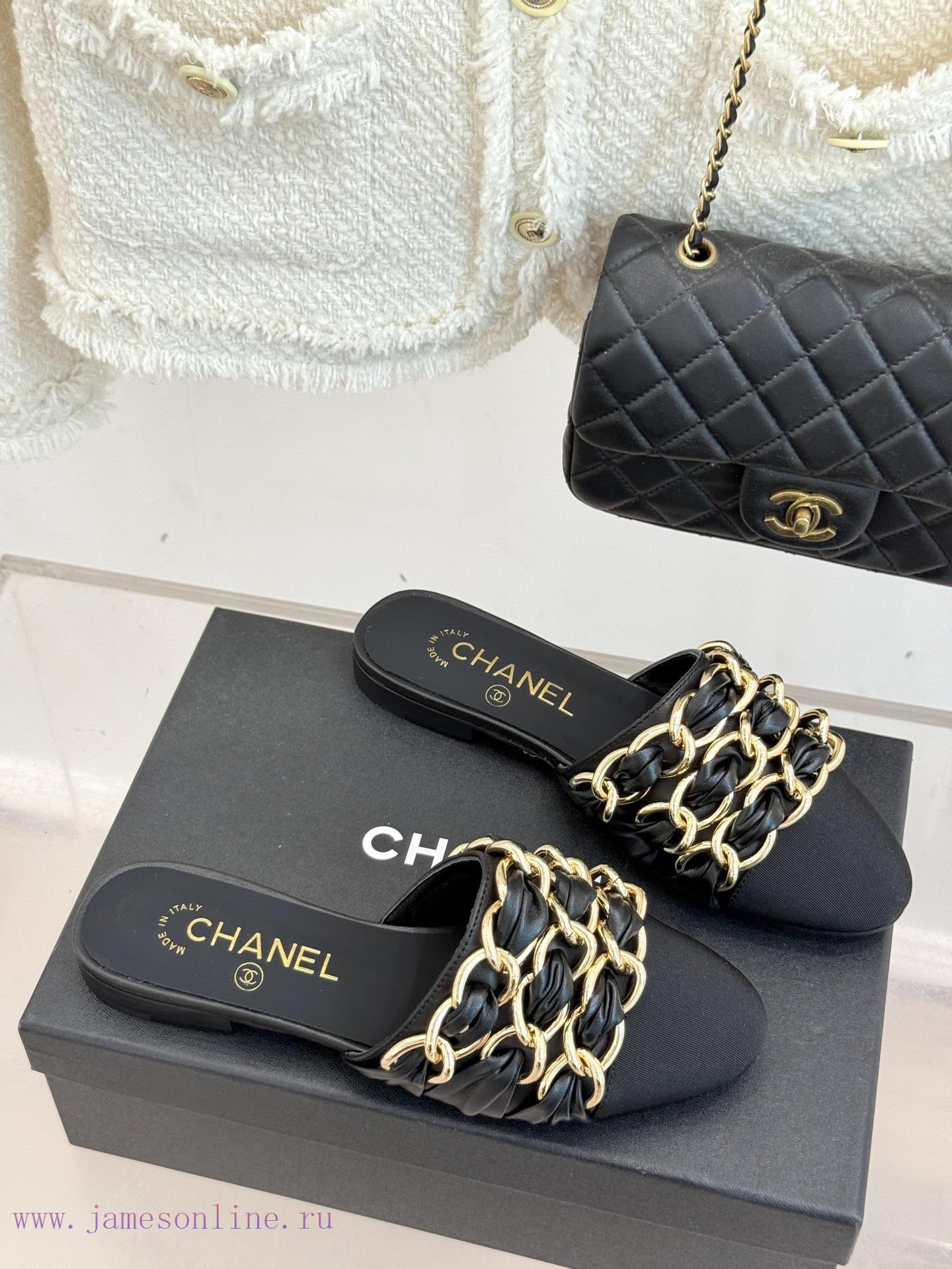 Chanel | Chanel 25K Spring/Summer New ProductsLarge Chain Double C-toe Trailer With Half Slippe omuzhw5j - Image 4