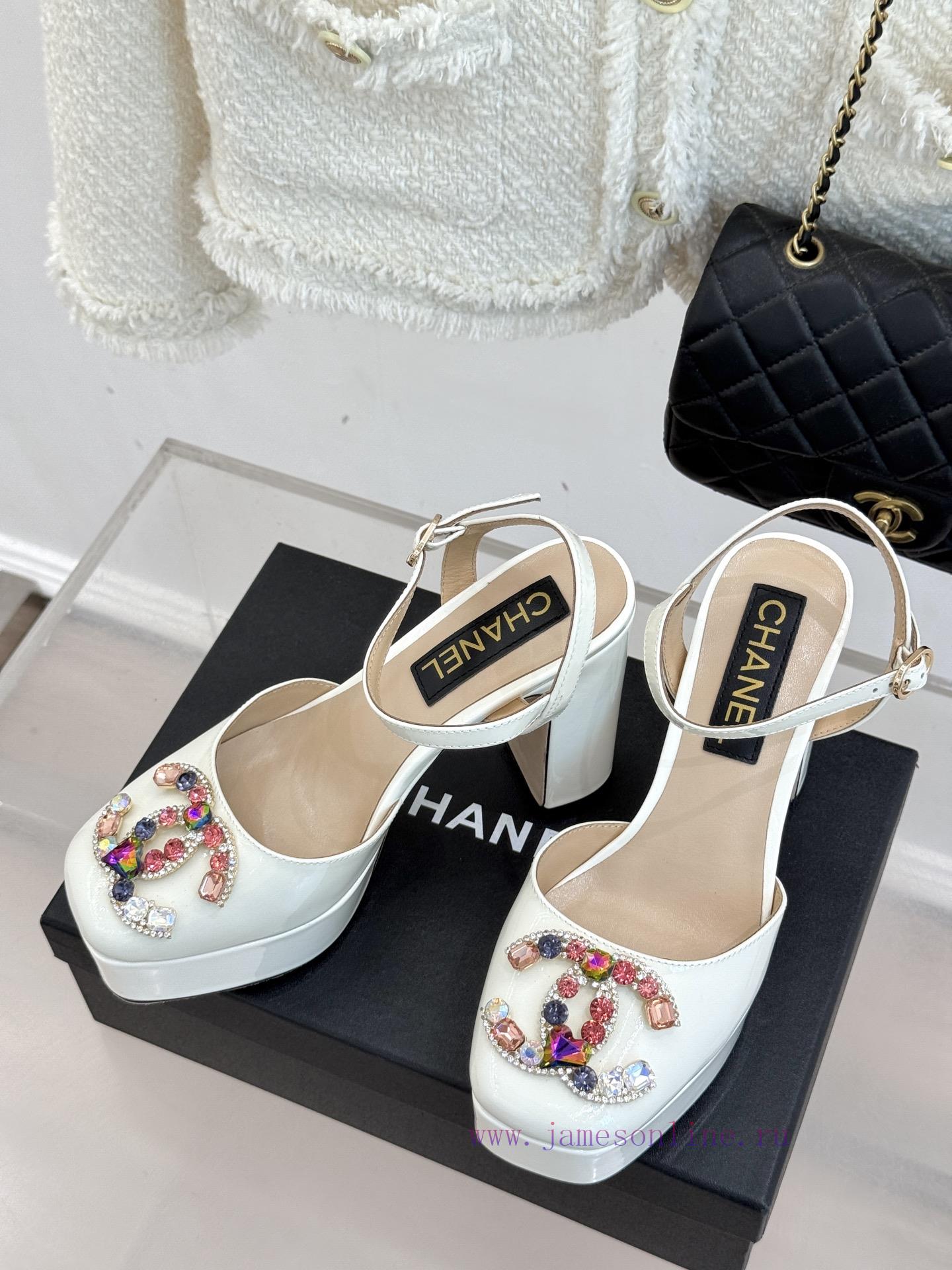 Chanel | Chanel 25A Spring/Summer New ProductsGemstone Double C Waterproof Platform High Heel S e5mhwdkz - Image 3